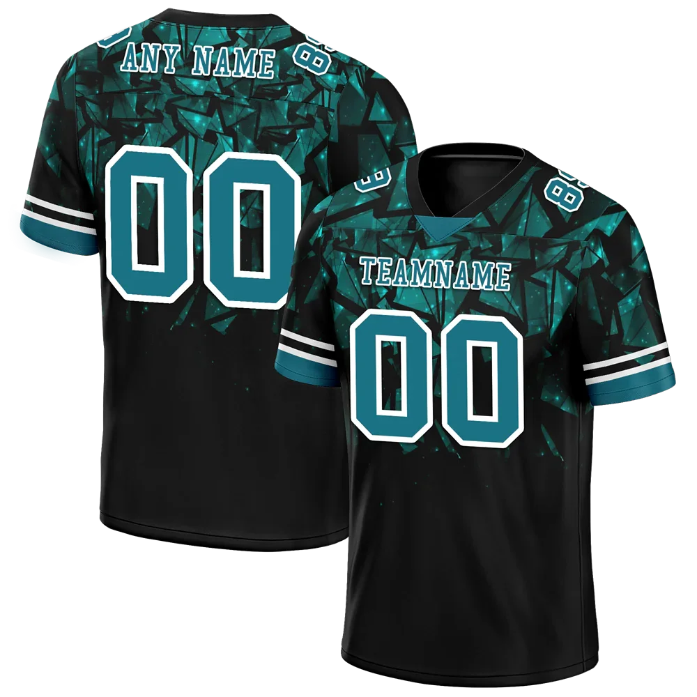 Custom Black 3D Pattern Aqua Personalized Authentic Football Jersey FBJ02-bc0faeb - Coolcustomize