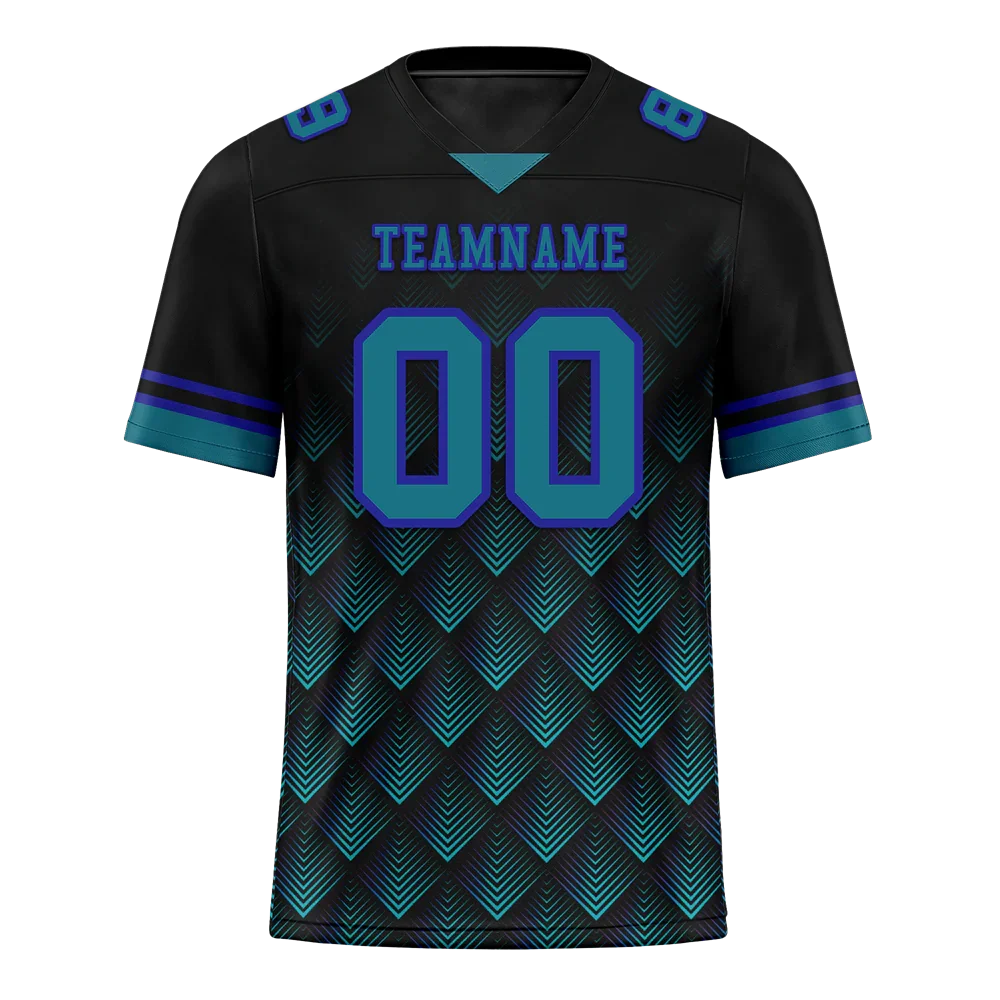 Custom Black 3D Pattern Aqua Personalized Authentic Football Jersey FBJ02-bc0faec - Coolcustomize