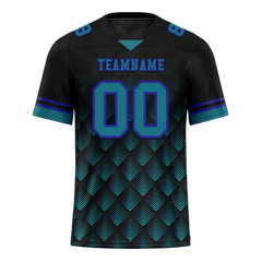 Custom Black 3D Pattern Aqua Personalized Authentic Football Jersey FBJ02-bc0faec