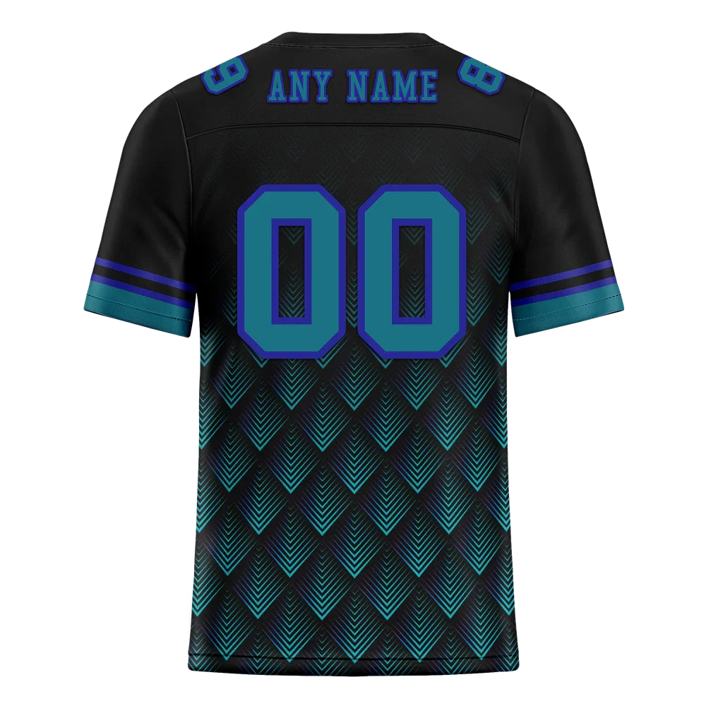 Custom Black 3D Pattern Aqua Personalized Authentic Football Jersey FBJ02-bc0faec - Coolcustomize