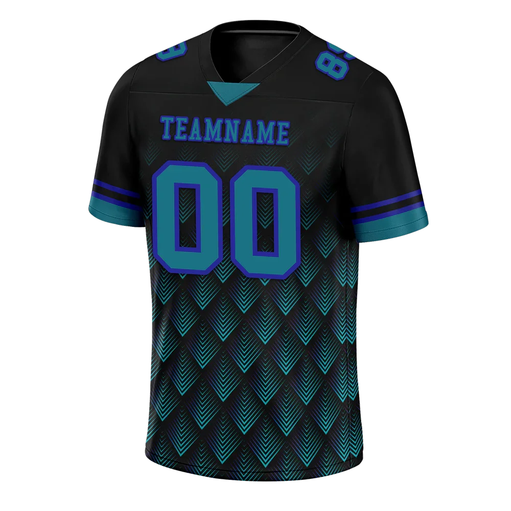 Custom Black 3D Pattern Aqua Personalized Authentic Football Jersey FBJ02-bc0faec - Coolcustomize