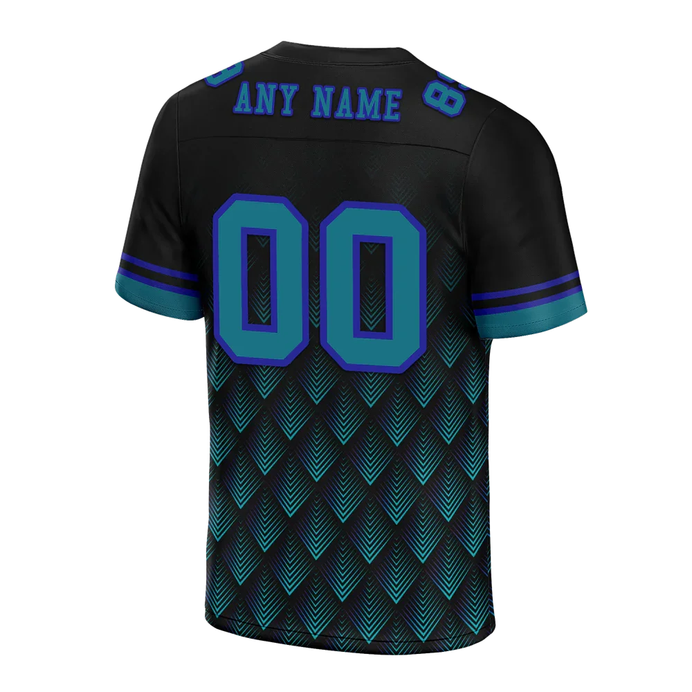 Custom Black 3D Pattern Aqua Personalized Authentic Football Jersey FBJ02-bc0faec - Coolcustomize