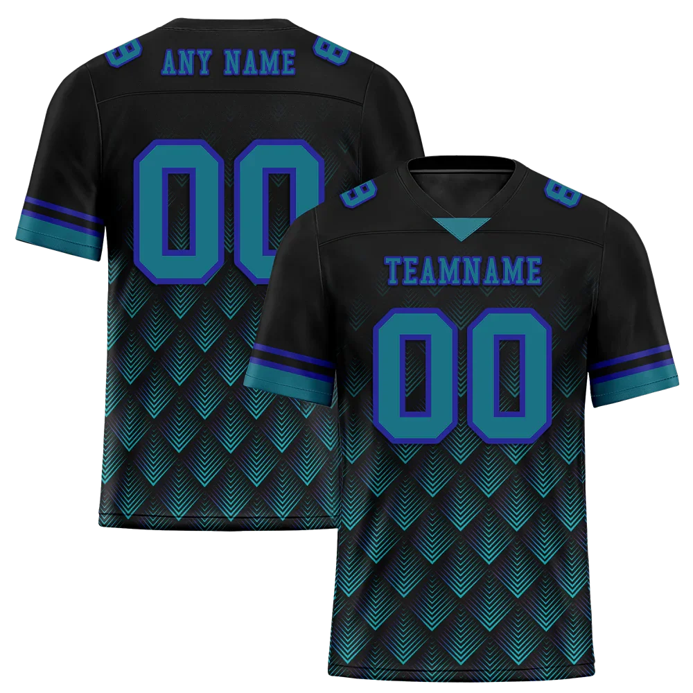 Custom Black 3D Pattern Aqua Personalized Authentic Football Jersey FBJ02-bc0faec - Coolcustomize