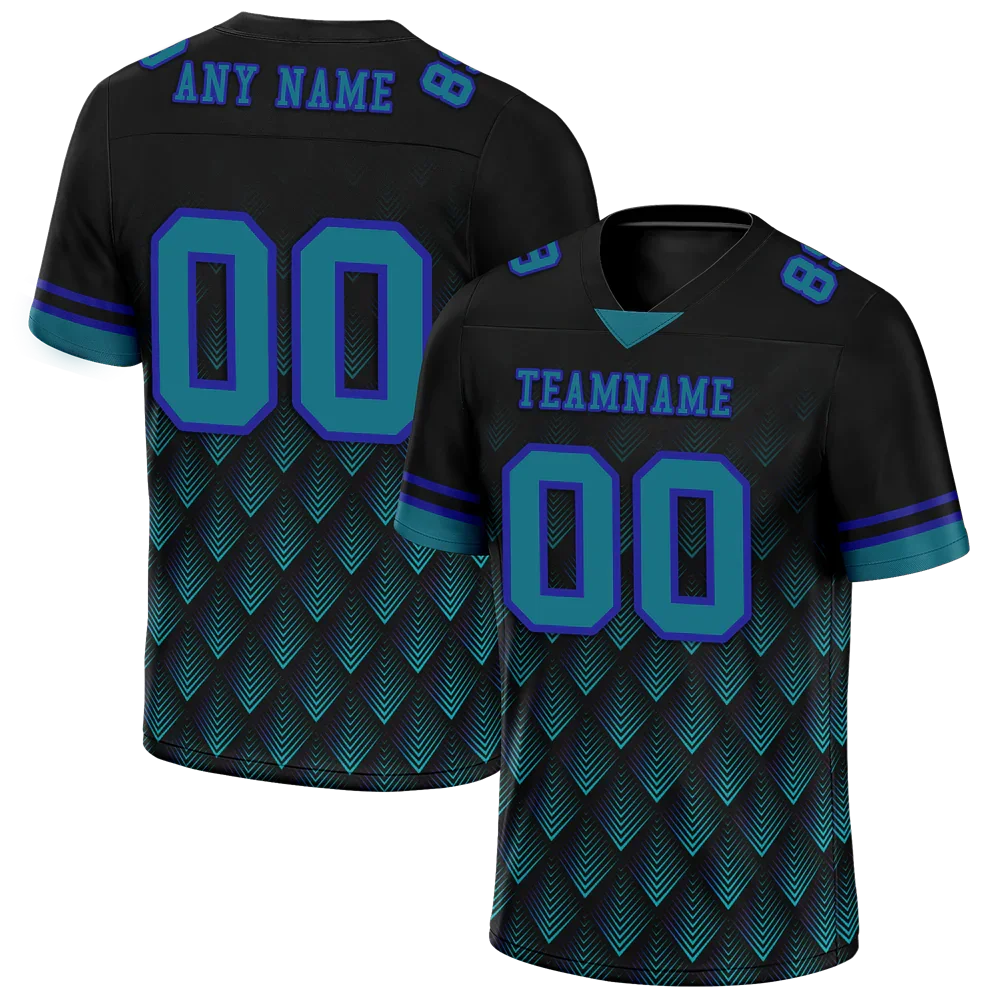 Custom Black 3D Pattern Aqua Personalized Authentic Football Jersey FBJ02-bc0faec - Coolcustomize