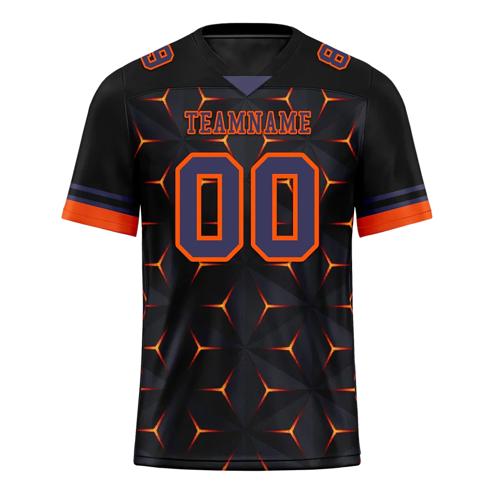 Custom Black Orange 3D Pattern Purple Personalized Authentic Football Jersey FBJ02-bc0faed - Coolcustomize