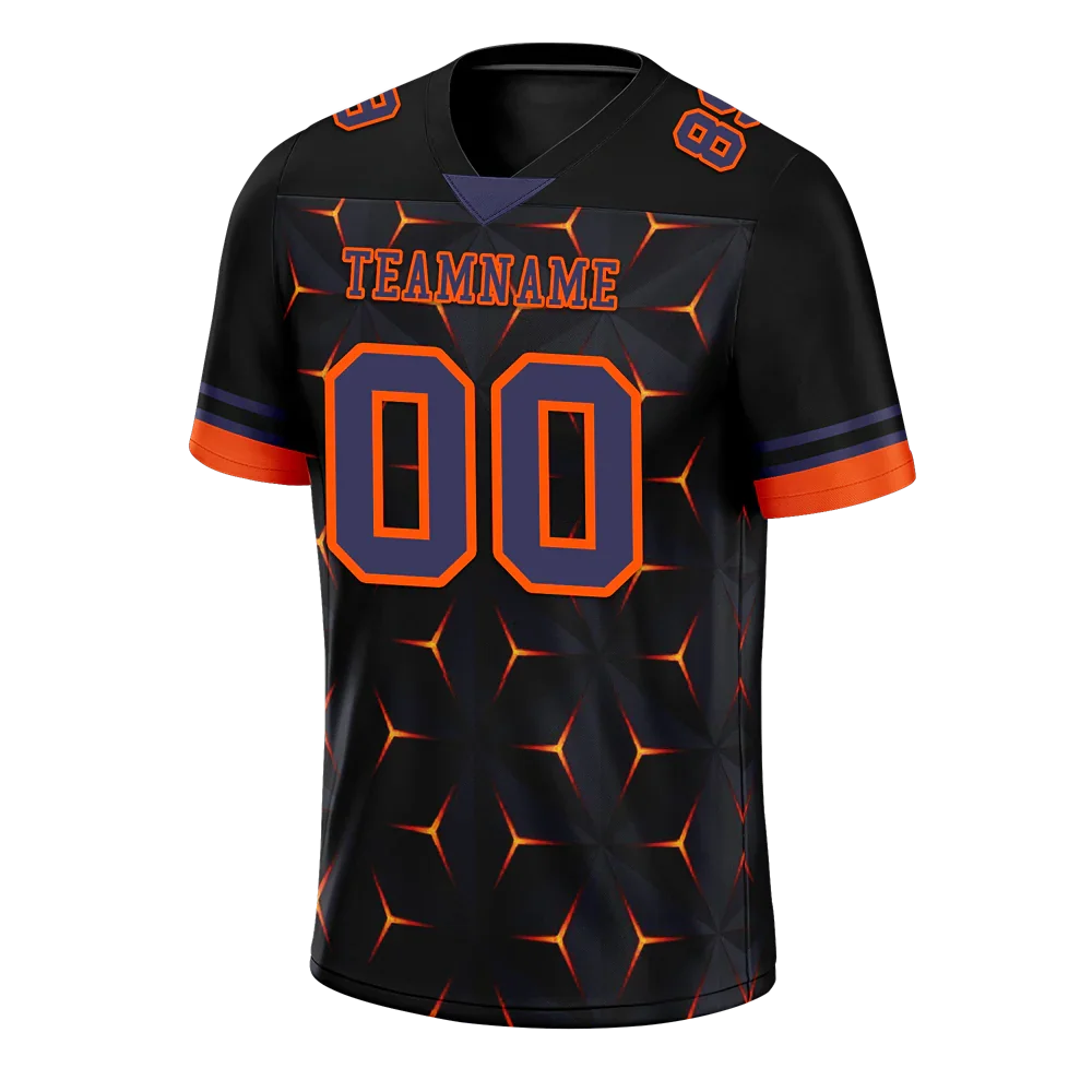 Custom Black Orange 3D Pattern Purple Personalized Authentic Football Jersey FBJ02-bc0faed - Coolcustomize