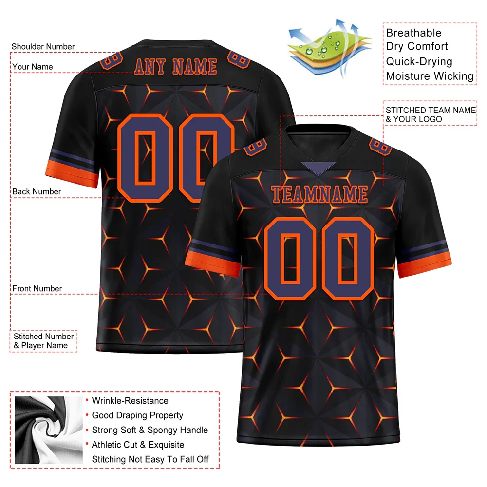 Custom Black Orange 3D Pattern Purple Personalized Authentic Football Jersey FBJ02-bc0faed - Coolcustomize