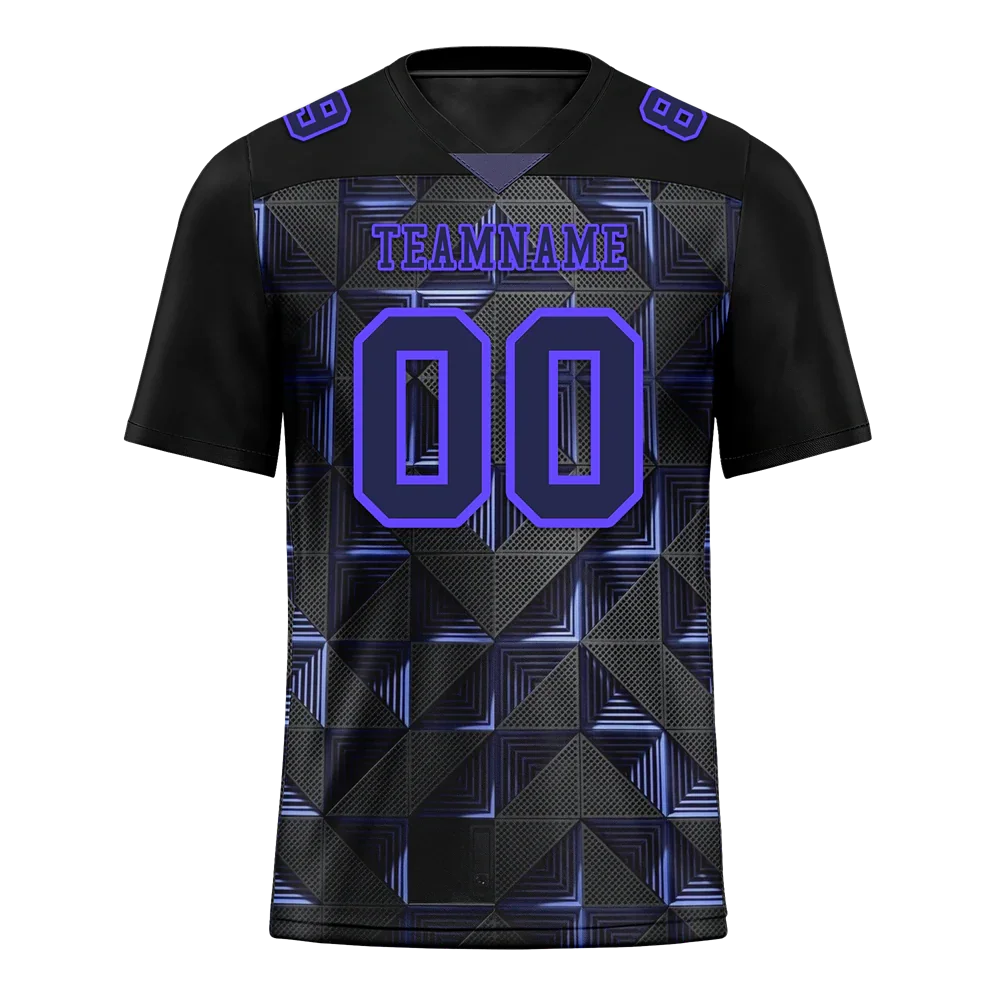 Custom Black 3D Pattern Purple Personalized Authentic Football Jersey FBJ02-bc0faef - Coolcustomize
