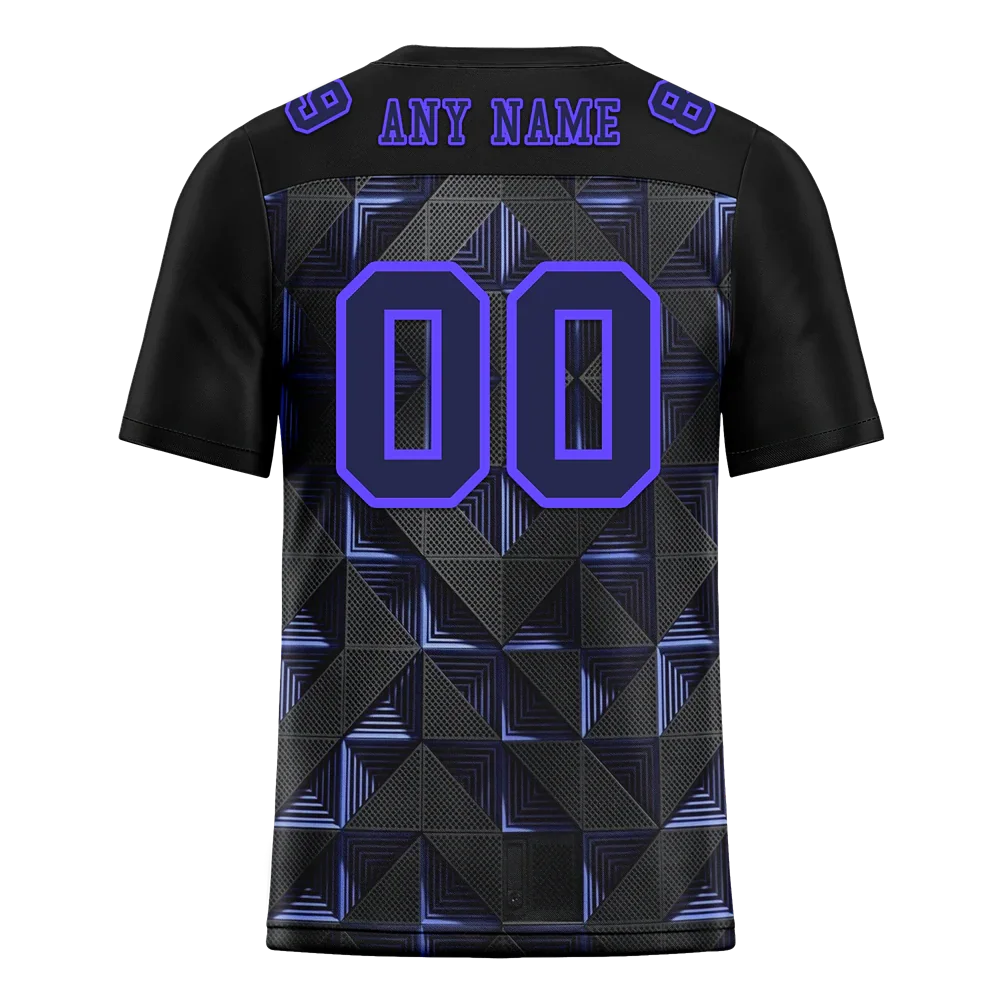 Custom Black 3D Pattern Purple Personalized Authentic Football Jersey FBJ02-bc0faef - Coolcustomize