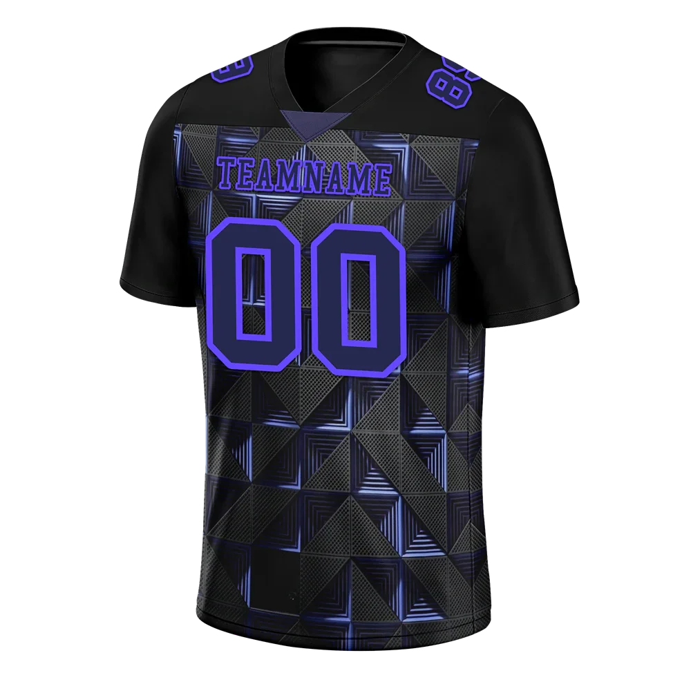 Custom Black 3D Pattern Purple Personalized Authentic Football Jersey FBJ02-bc0faef - Coolcustomize