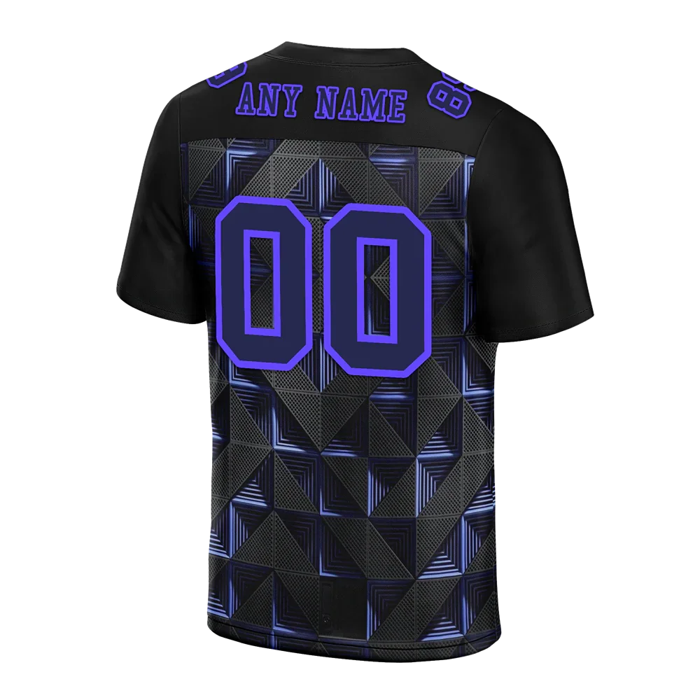 Custom Black 3D Pattern Purple Personalized Authentic Football Jersey FBJ02-bc0faef - Coolcustomize