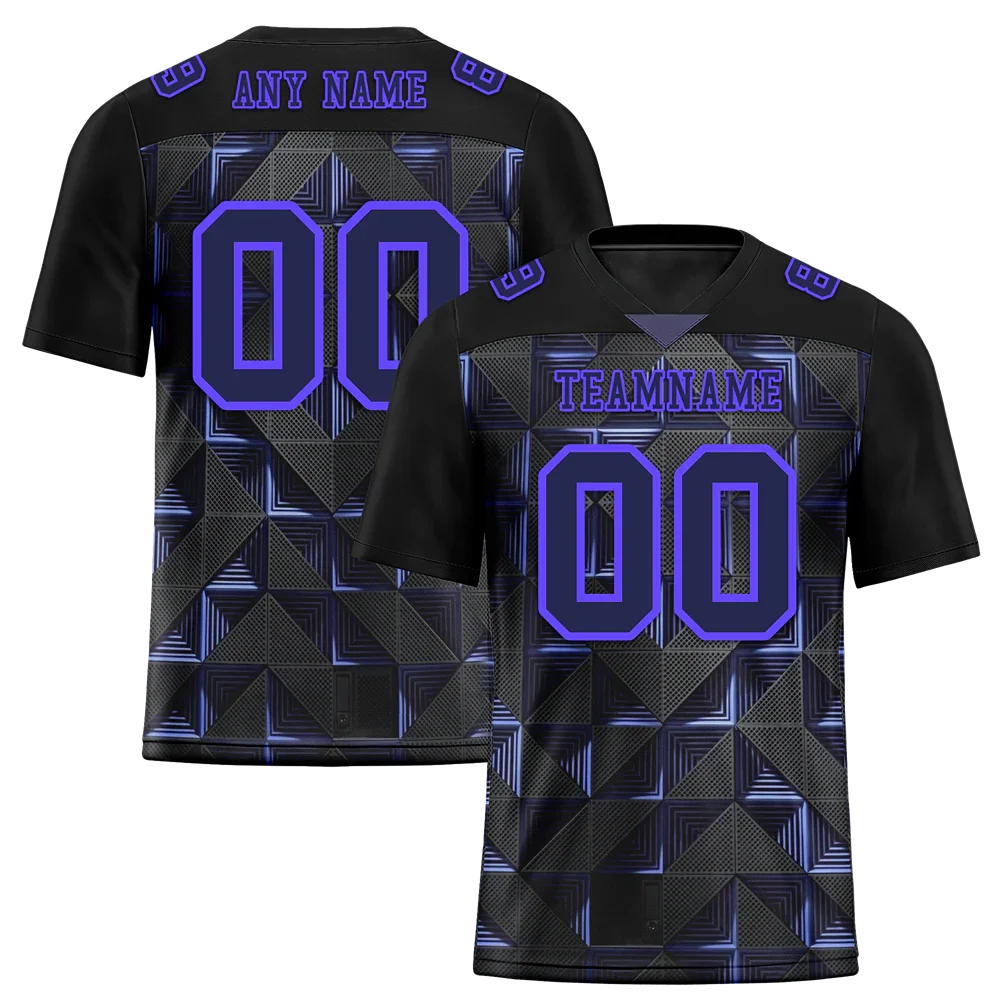 Custom Black 3D Pattern Purple Personalized Authentic Football Jersey FBJ02-bc0faef - Coolcustomize
