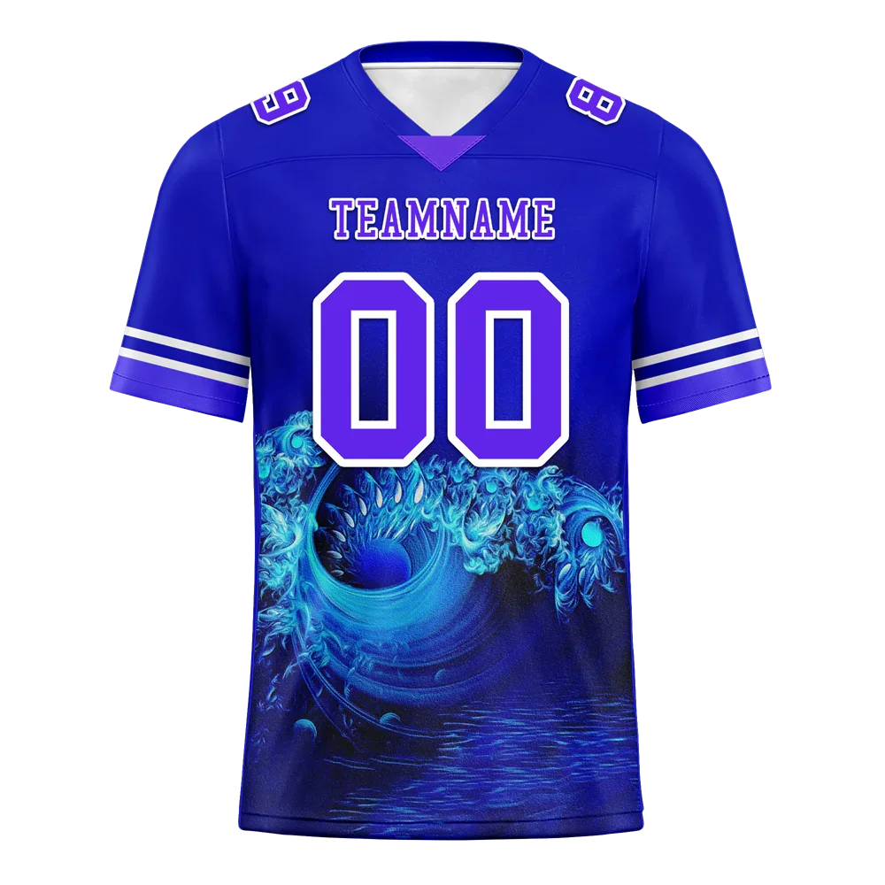 Custom Blue 3D Pattern Purple Personalized Authentic Football Jersey FBJ02-bc0fae7 - Coolcustomize