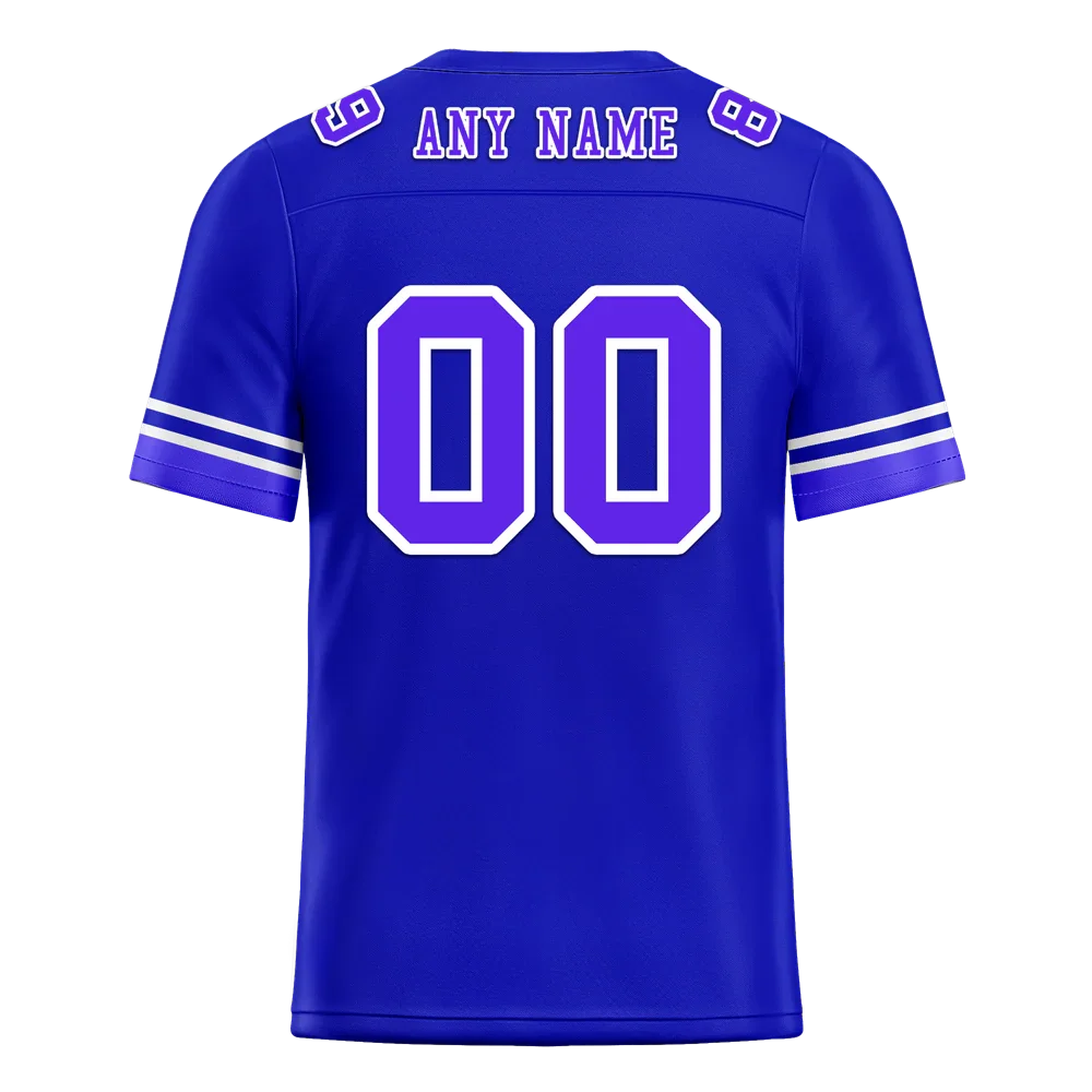 Custom Blue 3D Pattern Purple Personalized Authentic Football Jersey FBJ02-bc0fae7 - Coolcustomize