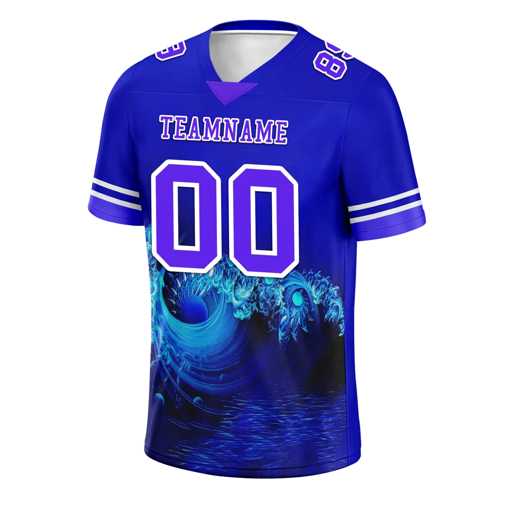 Custom Blue 3D Pattern Purple Personalized Authentic Football Jersey FBJ02-bc0fae7 - Coolcustomize