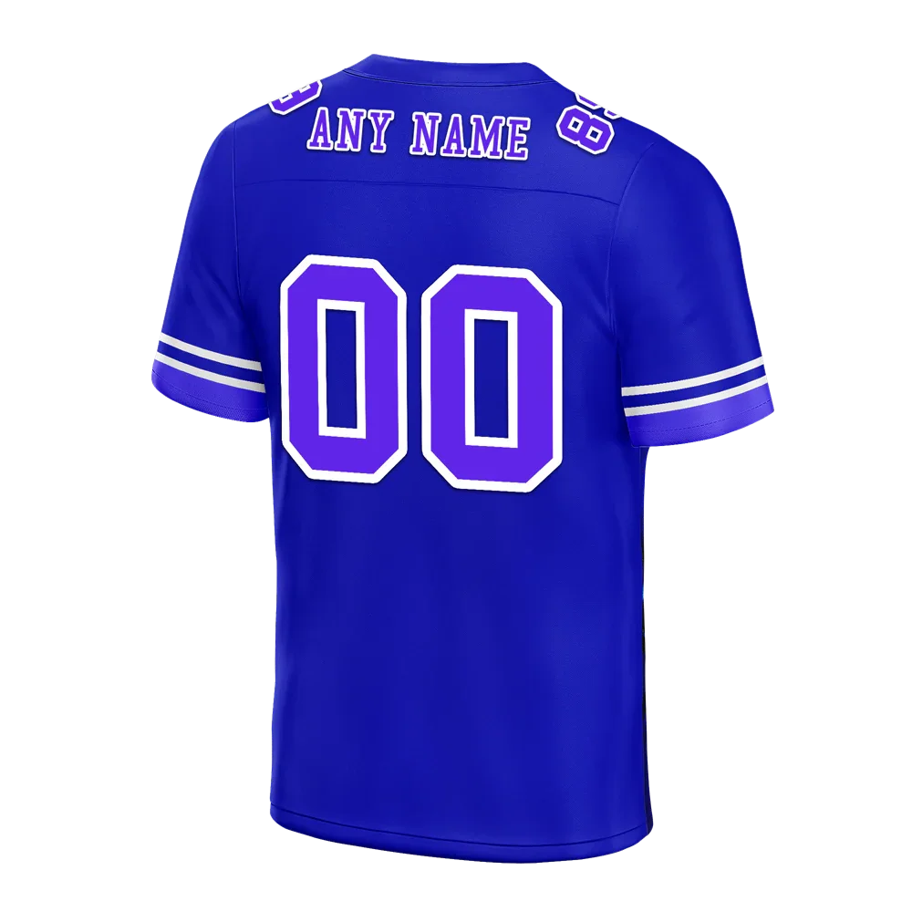 Custom Blue 3D Pattern Purple Personalized Authentic Football Jersey FBJ02-bc0fae7 - Coolcustomize