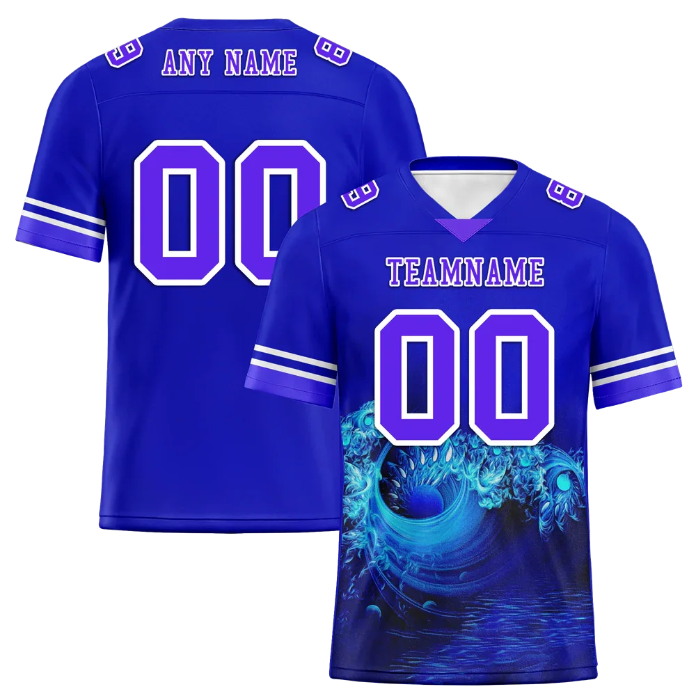 Custom Blue 3D Pattern Purple Personalized Authentic Football Jersey FBJ02-bc0fae7 - Coolcustomize