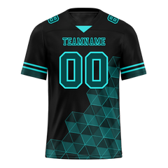 Custom Black 3D Pattern Aqua Personalized Authentic Football Jersey FBJ02-bc0fae8