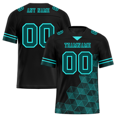 Custom Black 3D Pattern Aqua Personalized Authentic Football Jersey FBJ02-bc0fae8