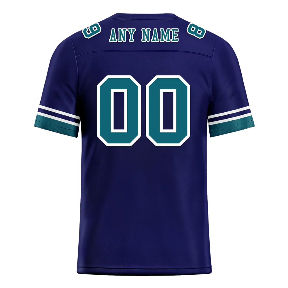 Custom Blue 3D Pattern Aqua Personalized Authentic Football Jersey FBJ02-bc0fae9 - Coolcustomize