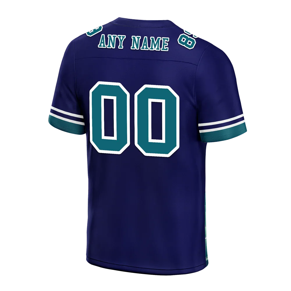 Custom Blue 3D Pattern Aqua Personalized Authentic Football Jersey FBJ02-bc0fae9 - Coolcustomize