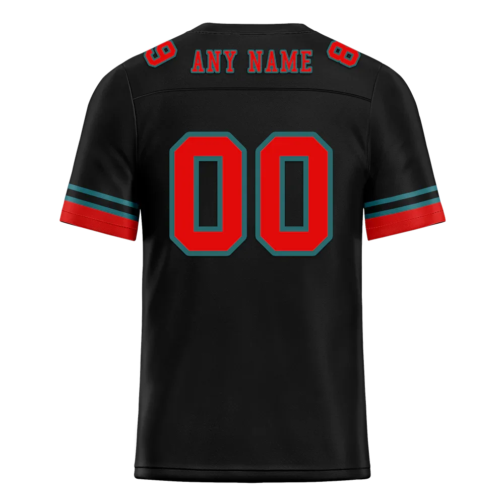 Custom Black 3D Pattern Red Personalized Authentic Football Jersey FBJ02-bc0faf0 - Coolcustomize