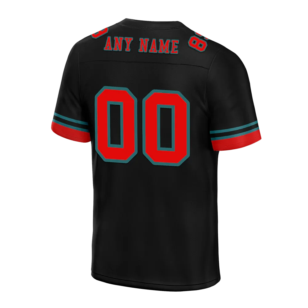 Custom Black 3D Pattern Red Personalized Authentic Football Jersey FBJ02-bc0faf0 - Coolcustomize