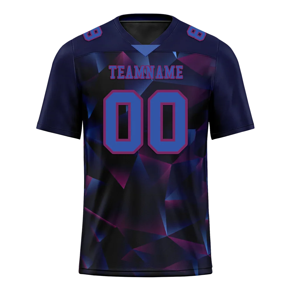 Custom Black 3D Pattern Purple Personalized Authentic Football Jersey FBJ02-bc0fafa - Coolcustomize