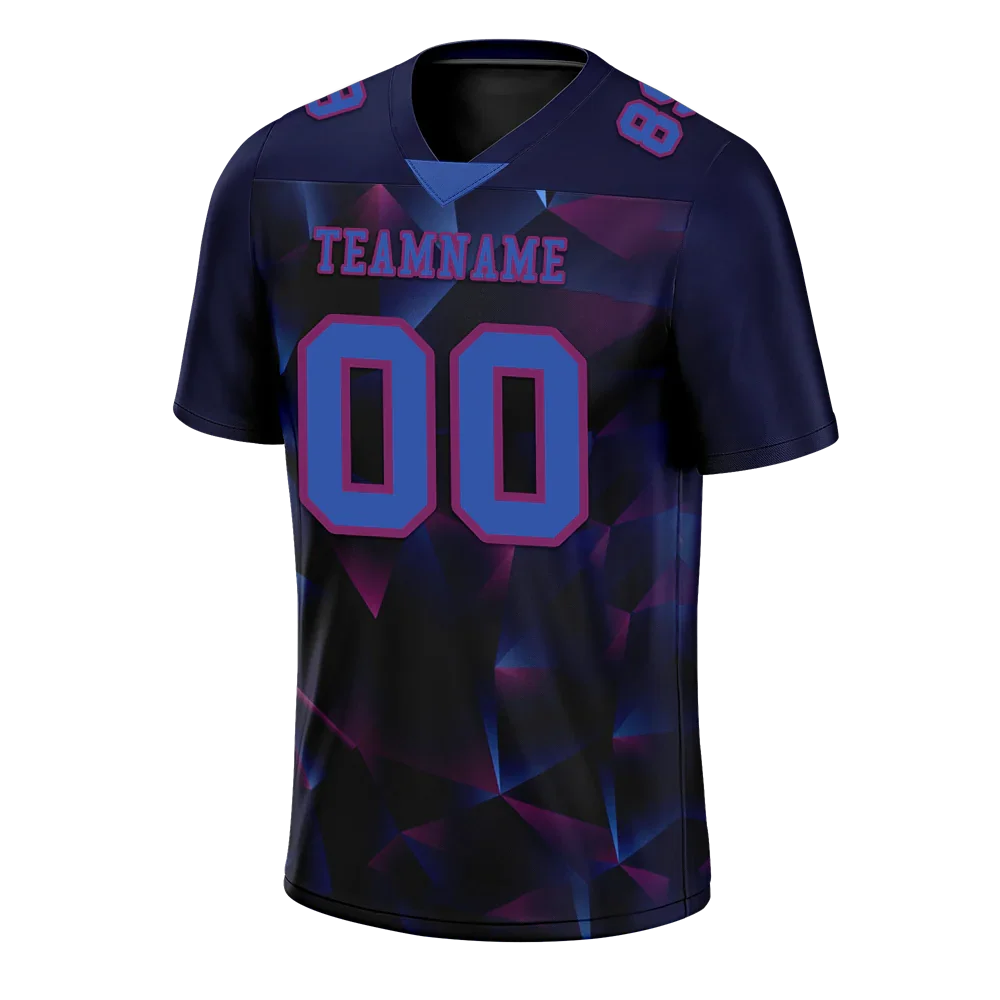Custom Black 3D Pattern Purple Personalized Authentic Football Jersey FBJ02-bc0fafa - Coolcustomize