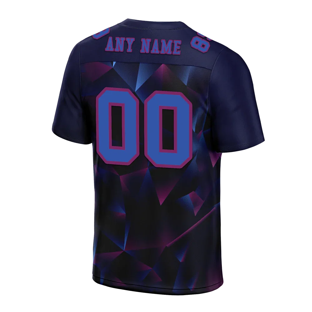 Custom Black 3D Pattern Purple Personalized Authentic Football Jersey FBJ02-bc0fafa - Coolcustomize