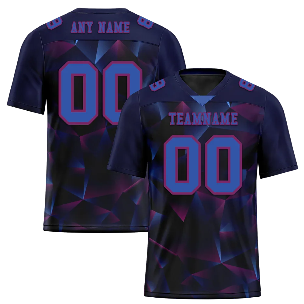 Custom Black 3D Pattern Purple Personalized Authentic Football Jersey FBJ02-bc0fafa - Coolcustomize