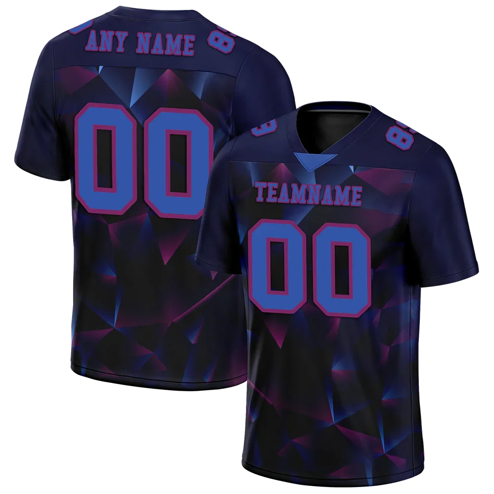 Custom Black 3D Pattern Purple Personalized Authentic Football Jersey FBJ02-bc0fafa - Coolcustomize