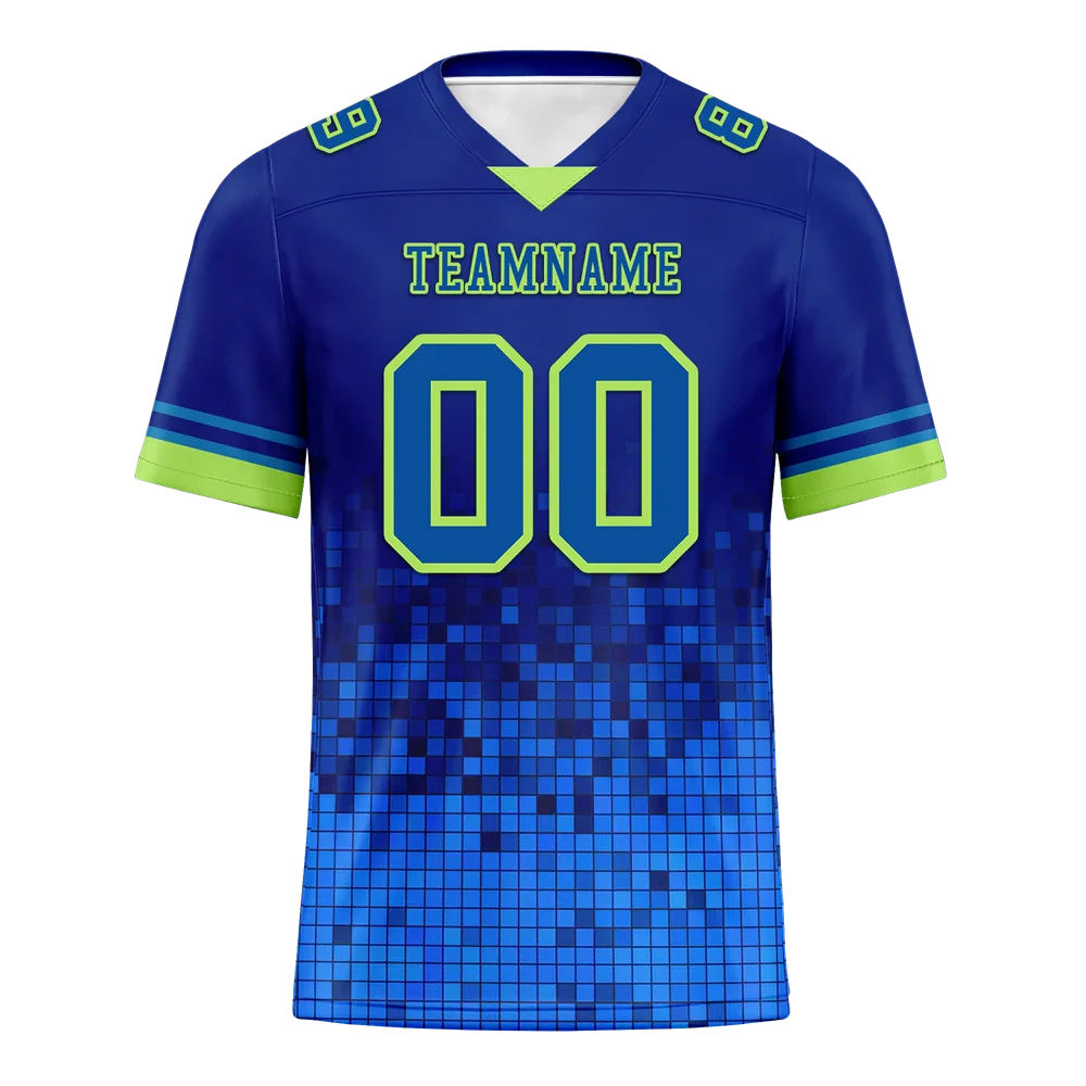 Custom Blue 3D Pattern Blue Personalized Authentic Football Jersey FBJ02-bc0fafb - Coolcustomize