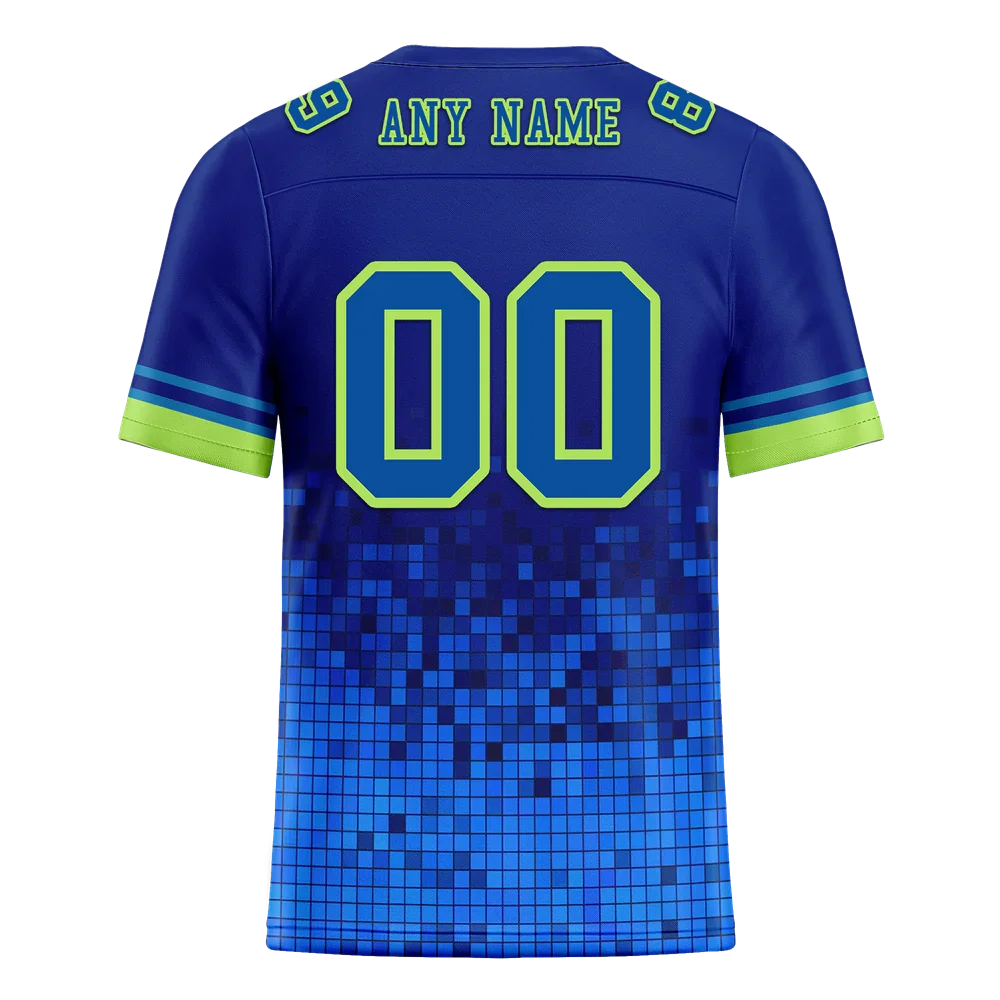 Custom Blue 3D Pattern Blue Personalized Authentic Football Jersey FBJ02-bc0fafb - Coolcustomize