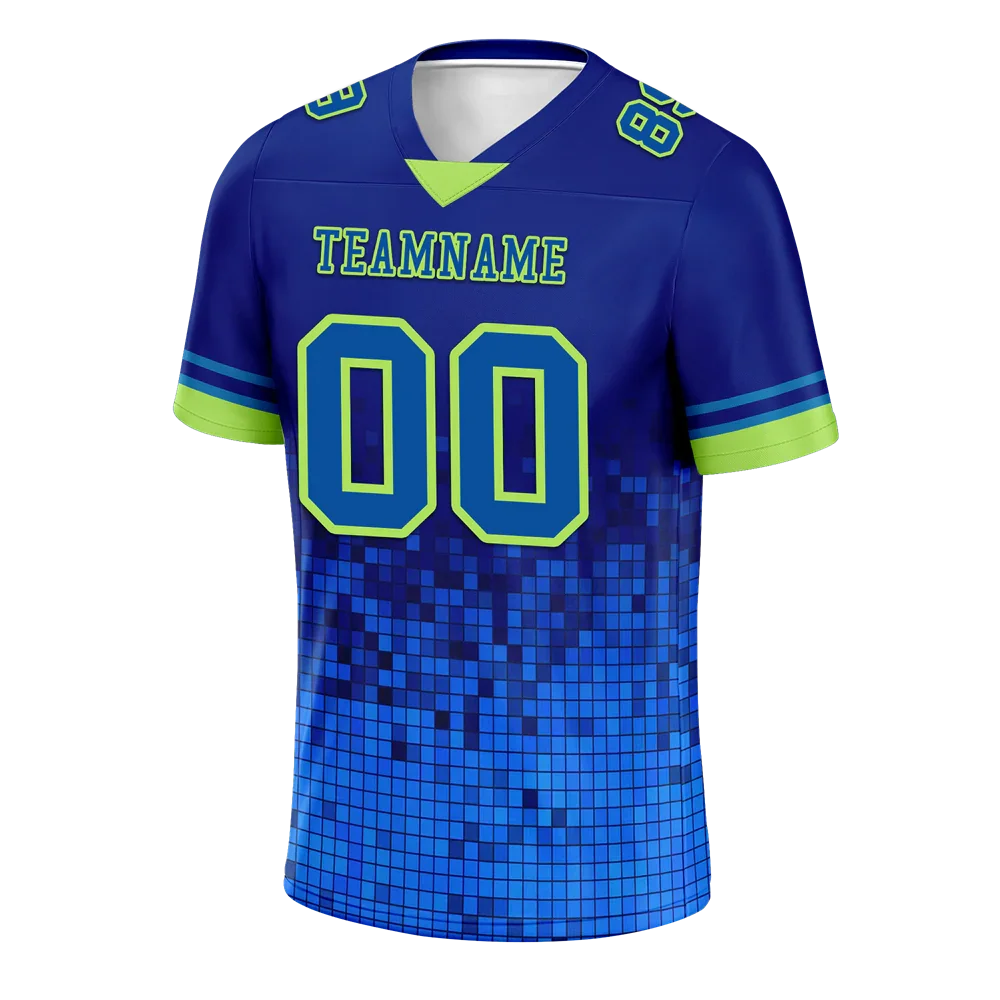 Custom Blue 3D Pattern Blue Personalized Authentic Football Jersey FBJ02-bc0fafb - Coolcustomize