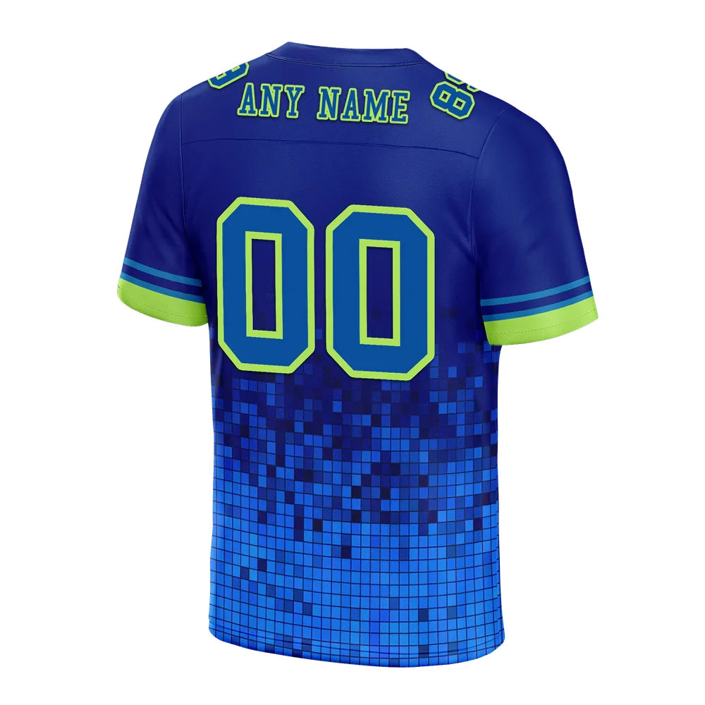 Custom Blue 3D Pattern Blue Personalized Authentic Football Jersey FBJ02-bc0fafb - Coolcustomize