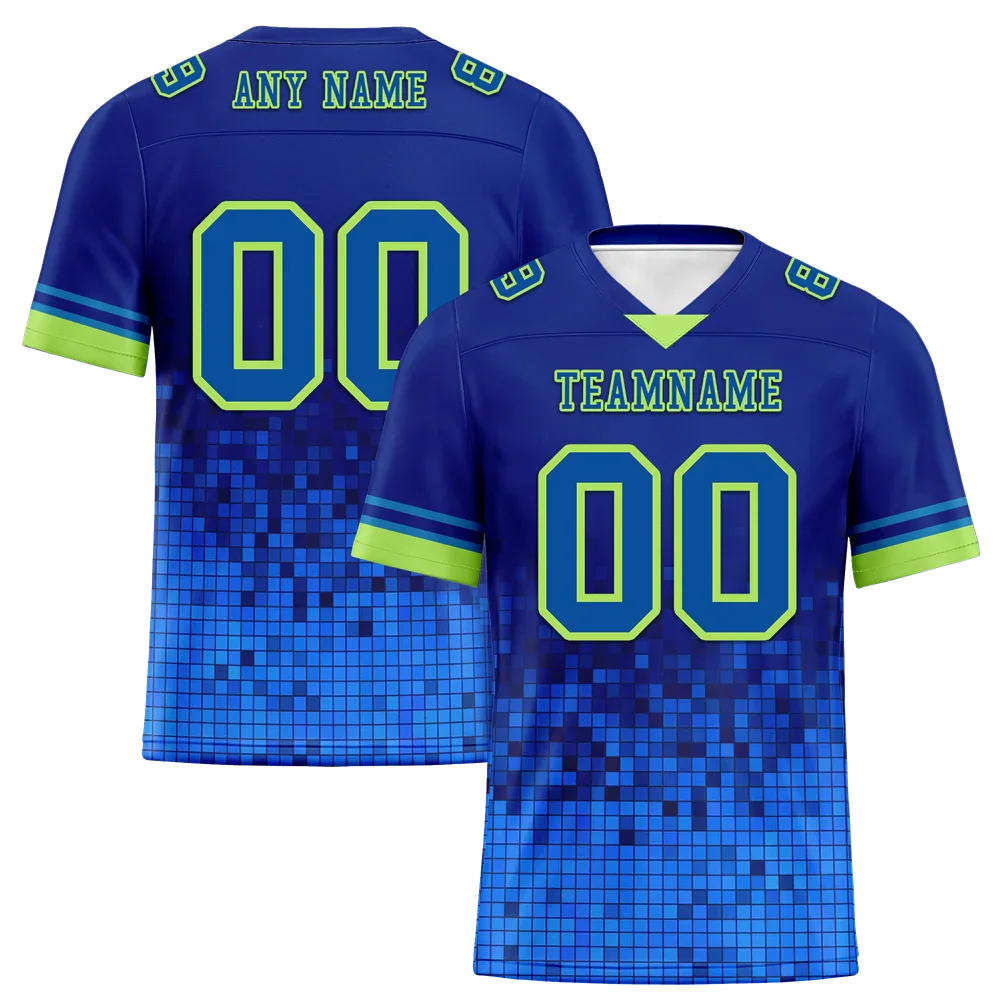 Custom Blue 3D Pattern Blue Personalized Authentic Football Jersey FBJ02-bc0fafb - Coolcustomize