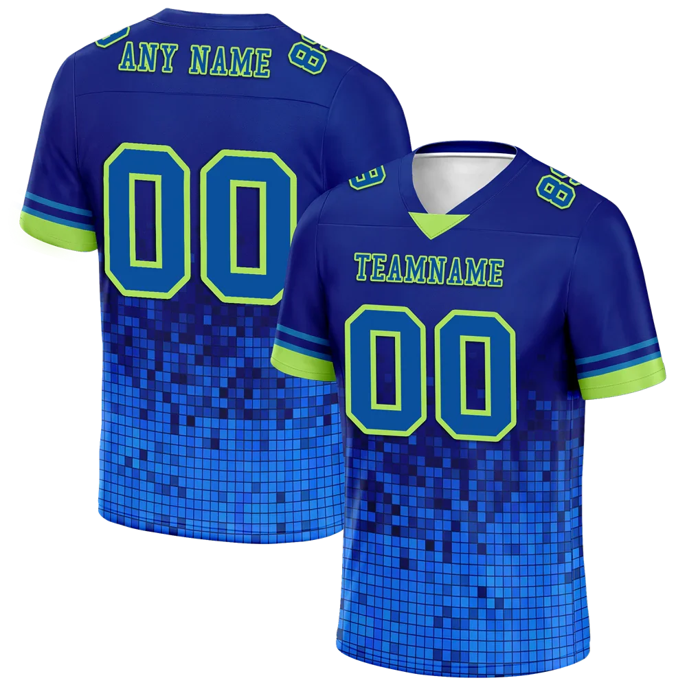 Custom Blue 3D Pattern Blue Personalized Authentic Football Jersey FBJ02-bc0fafb - Coolcustomize