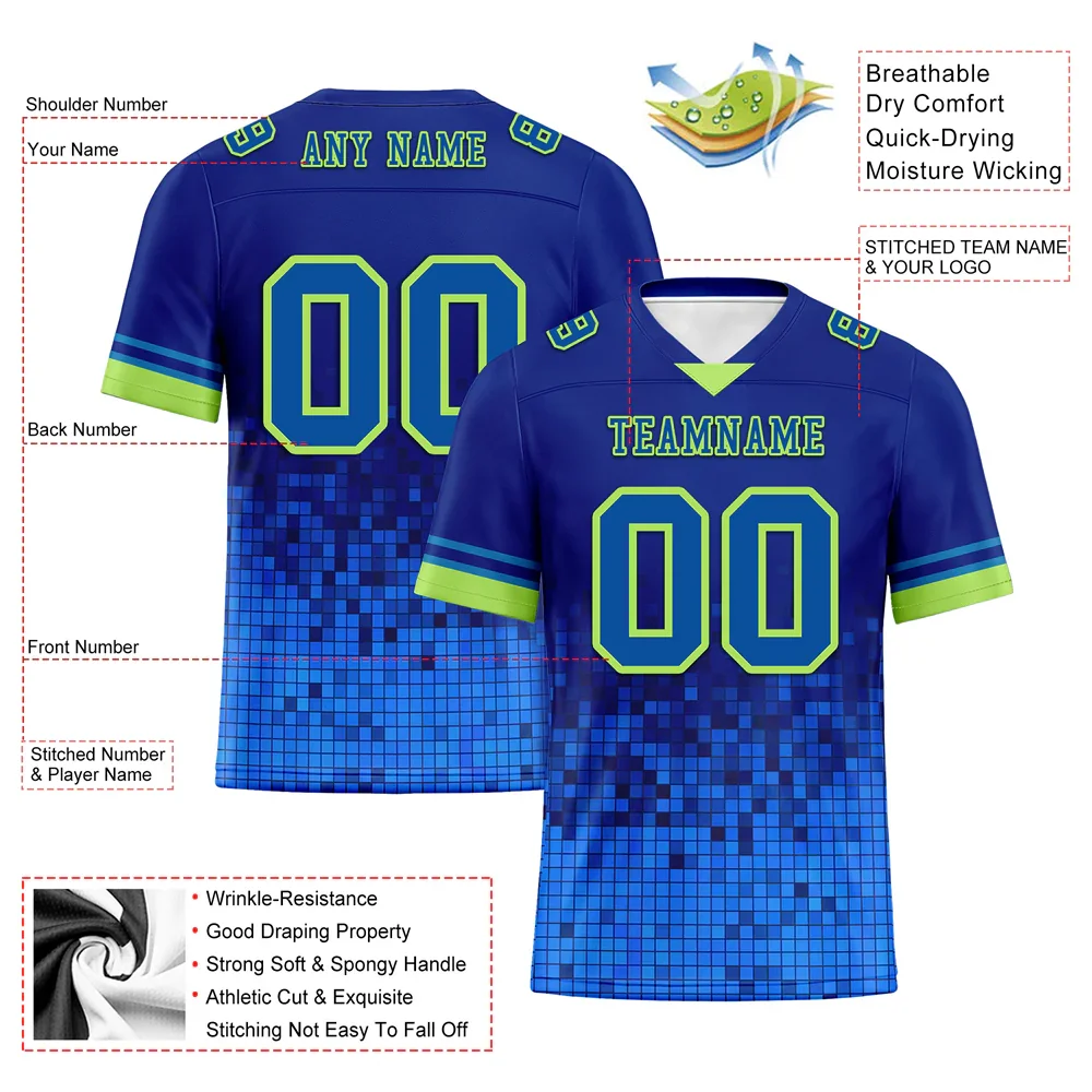 Custom Blue 3D Pattern Blue Personalized Authentic Football Jersey FBJ02-bc0fafb - Coolcustomize