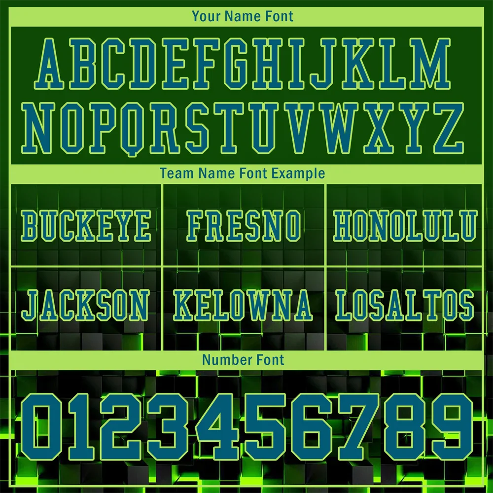 Custom Green 3D Pattern Blue Personalized Authentic Football Jersey FBJ02-bc0fafc - Coolcustomize
