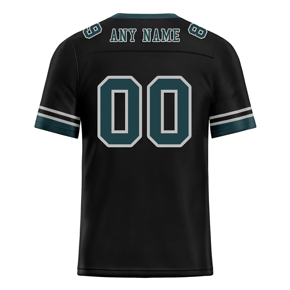 Custom Black 3D Pattern Aqua Personalized Authentic Football Jersey FBJ02-bc0fafd - Coolcustomize