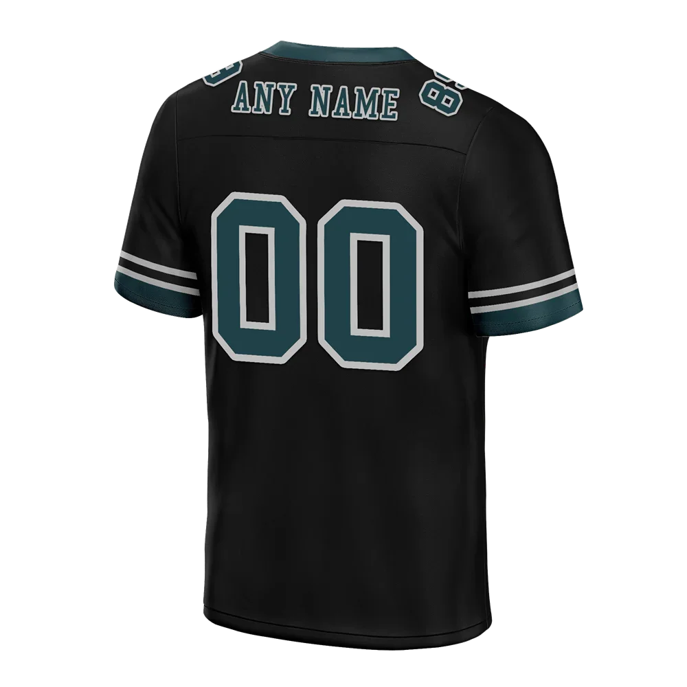 Custom Black 3D Pattern Aqua Personalized Authentic Football Jersey FBJ02-bc0fafd - Coolcustomize