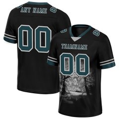 Custom Black 3D Pattern Aqua Personalized Authentic Football Jersey FBJ02-bc0fafd