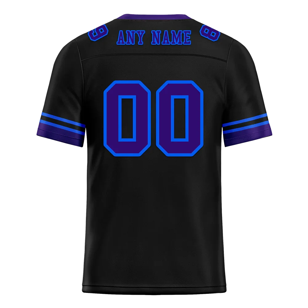Custom Black 3D Pattern Purple Personalized Authentic Football Jersey FBJ02-bc0fafe - Coolcustomize