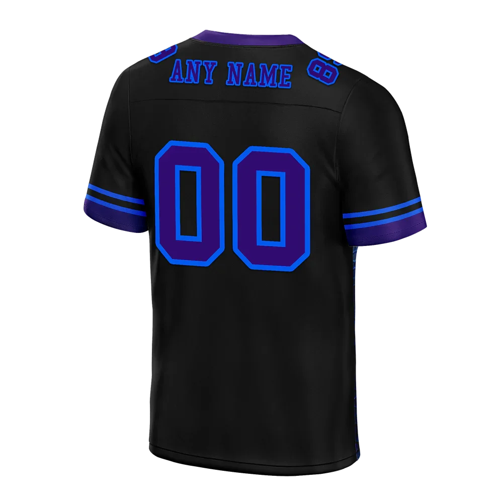Custom Black 3D Pattern Purple Personalized Authentic Football Jersey FBJ02-bc0fafe - Coolcustomize