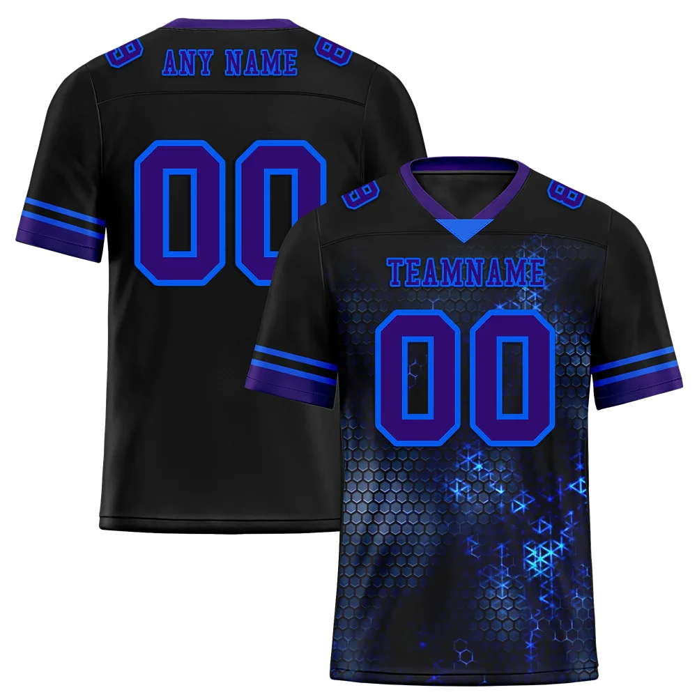 Custom Black 3D Pattern Purple Personalized Authentic Football Jersey FBJ02-bc0fafe - Coolcustomize