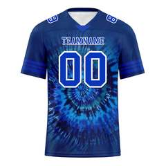 Custom Blue Tie Dye Blue Personalized Authentic Football Jersey FBJ02-bc0fa7b