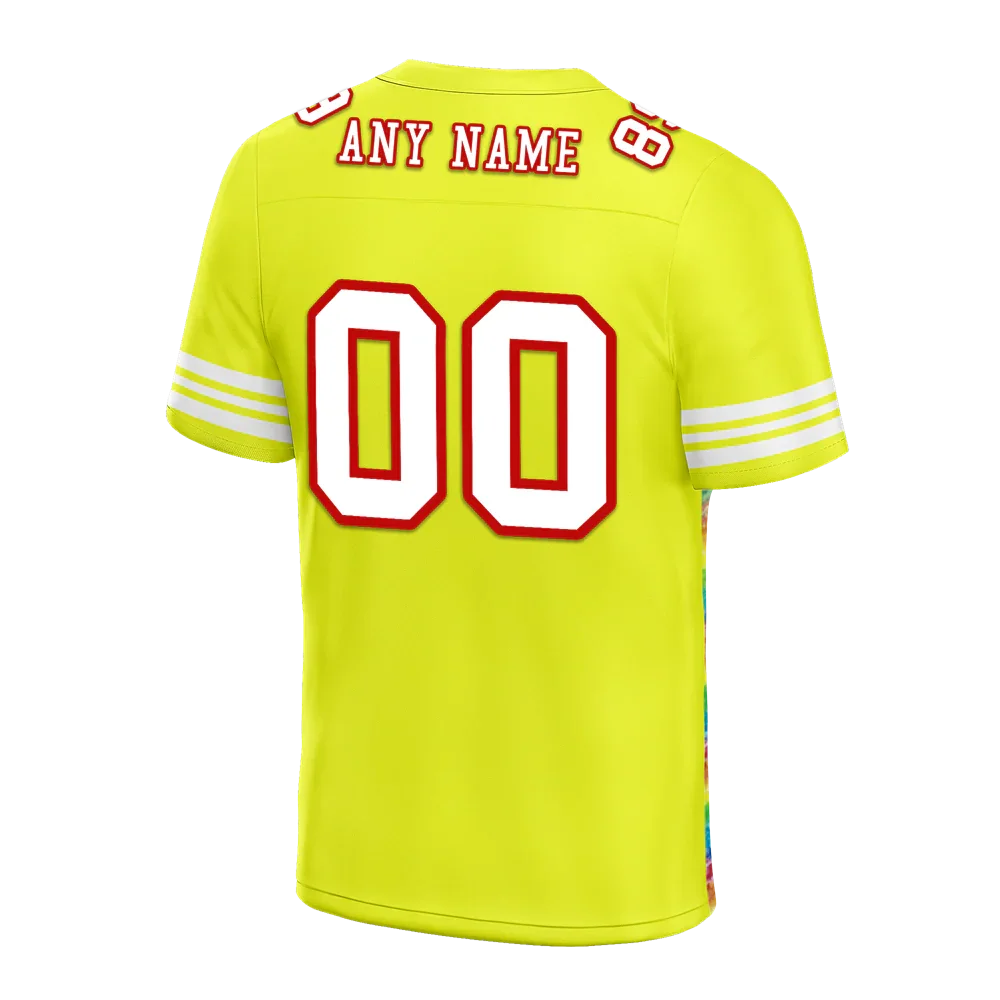 Custom Yellow Tie Dye White Personalized Authentic Football Jersey FBJ02-bc0fa7c - Coolcustomize