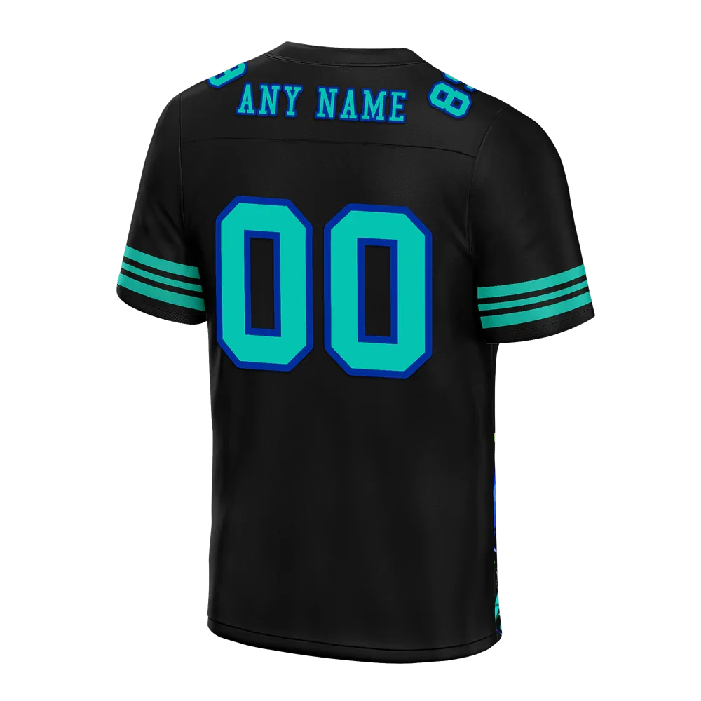 Custom Black Tie Dye Aqua Personalized Authentic Football Jersey FBJ02-bc0fa7f - Coolcustomize