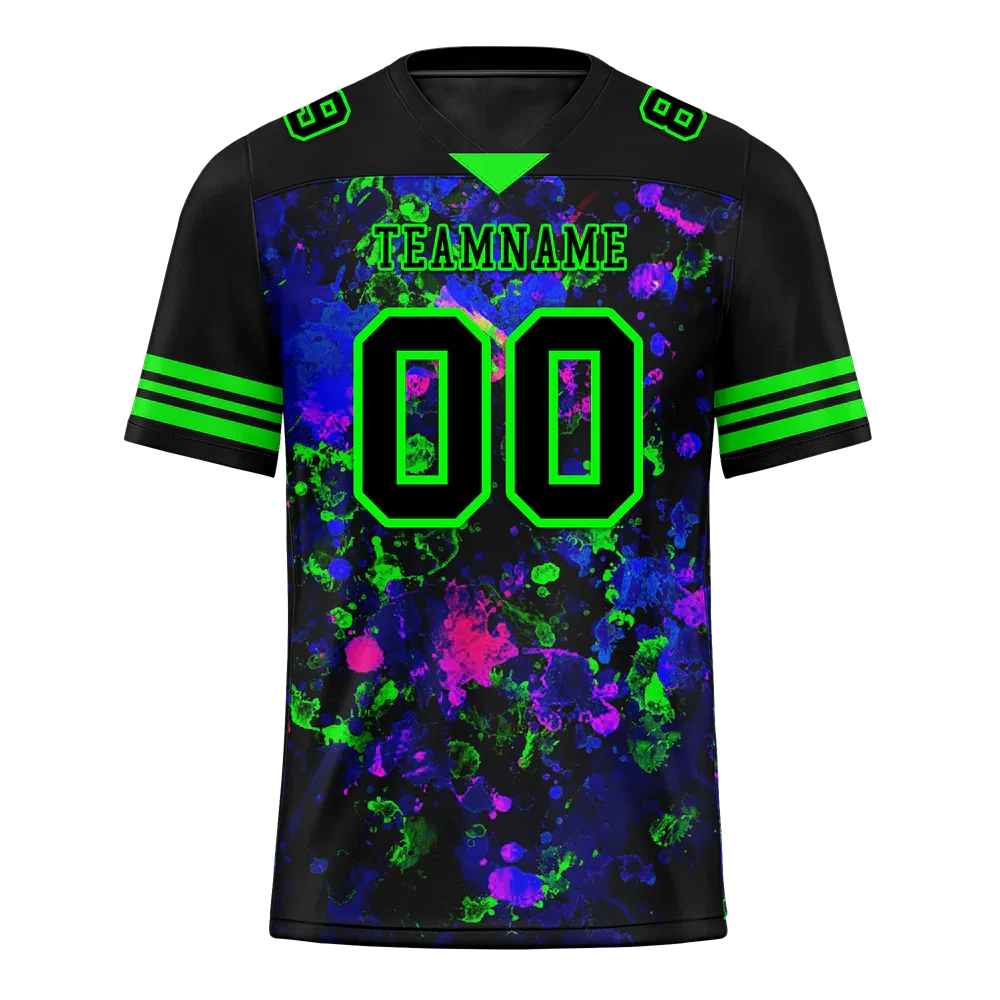 Custom Black Purple Tie Dye Black Personalized Authentic Football Jersey FBJ02-bc0fa80 - Coolcustomize